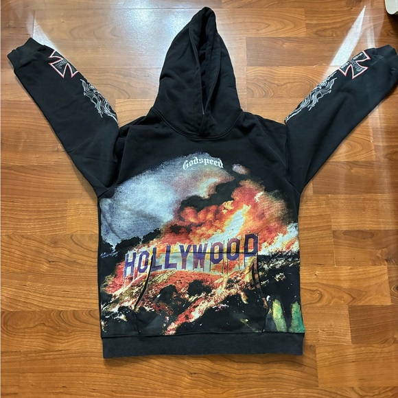 Black Graphic Hoodie for Men